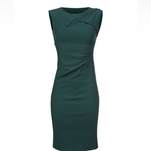 Voodoo Vixen Deep Teal Sleeveless Midi Sheath Dress
